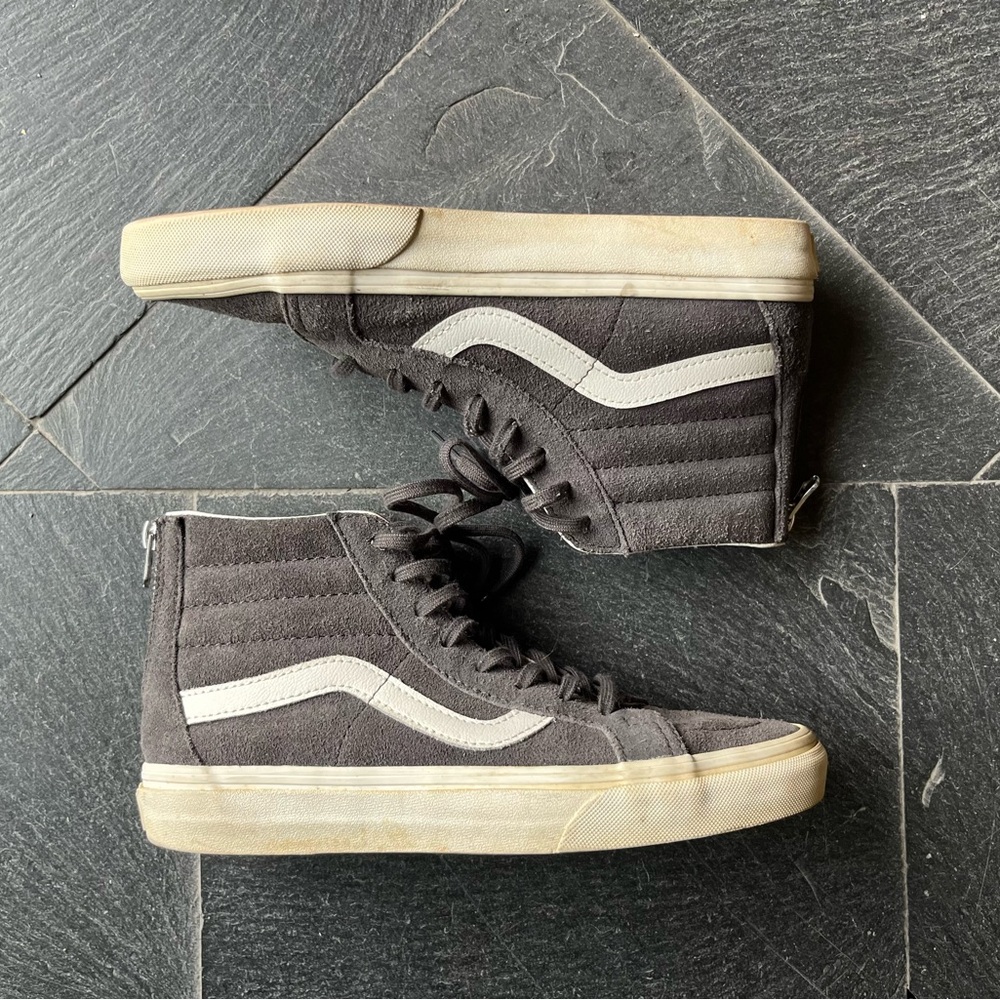 Sk8-Hi Gray Suede High Top Vans